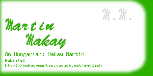 martin makay business card